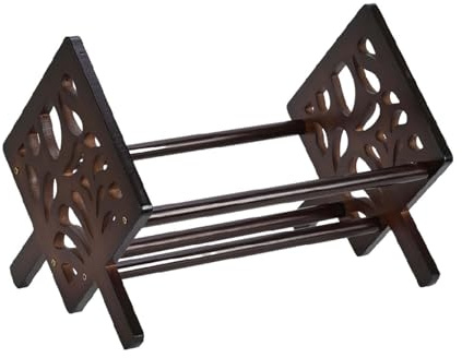 Portadischi da Scrivania, Portadischi in Vinile in bambù, Scaffale Multiuso per Libri, File, Dvd E Riviste