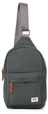 ROKA London Willesden Sling Bag – Lightweight Recycled Nylon Crossbody Bag for Women & Men, Water-Resistant Everyday Shoulder Bag with Secure Zip Pockets & Adjustable Strap (Thyme, Small)