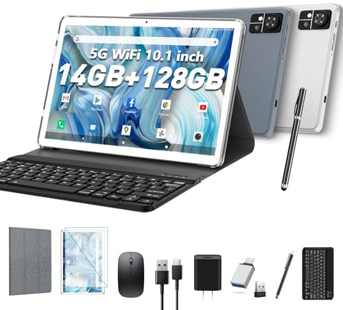 EITOMIN Android Tablet 10 inch 2026 Latest Tablet with Keyboard 14GB+128GB | Octa-Core Processor,1TBExpand,Incell screen,5G+2.4GHz WiFi/BT5.0/GPS,13MP+8MP Camera 7000mAh,Mouse,Protective Case,Keyboard