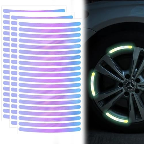 JYNXOR Reflektoraufkleber Neon, 60 Stück - Hochwertige Reflexfolie für Motorrad-Felgen, Fahrräder & Helme - Selbstklebend, wasserdicht & langlebig