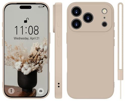 WXX für iPhone 17 Pro Max Hülle Silikon Case, Handyhülle für iPhone 17 pro max Dünn Slim mit Microfiber, Kratzfeste Rundumschutz Case Hülle für iPhone 17 Pro Max 6.9'' Khaki