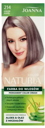 Joanna Professional Naturia Color Haarfarbe für Frauen - Sorgt für Lang Anhaltende Farbe - Enthält Pfirsichextrakt und Milchproteine - Attraktive und Tiefe Haarfarbe - Farbe Dove Ash