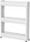 BAKAJI Carrello Carrellino Slim Stretto Salvaspazio Cucina Bagno Ripostiglio con Ripiani e 4 Ruote, Scaffale Portaoggetti Multiuso con rotelle (3 Ripiani)