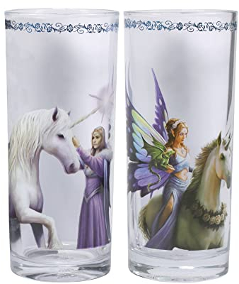 Half Moon Bay Anne Stokes Glasses (Set of 2) Unicorns