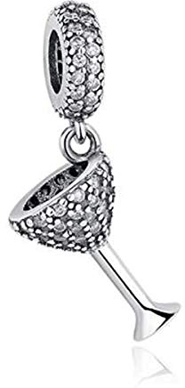 Charm a forma di tazzina da caffè con cuore e scritta “I love coffee”, in argento sterling 925, smaltato rosso, compatibile con braccialetti Pandora