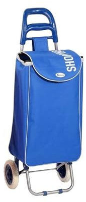 VIRSUS Palucart Carrello portaspesa 9500, Trolley per la Spesa in Acciaio e Tessuto con Ruote richiudibile Varie colorazioni (Blu Shopping)