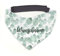 Tierisch-tolle Geschenke Hundehalstuch mit Namen Vintage Blätter personalisiert inklusive Wunschname mit 12 cm Klettverschluss für kleine, mittlere und große Hunde (S = Halsumfang: 32-38 cm)