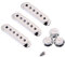 Alnicov 48/50/52 mm Tonabnehmerabdeckungen mit 5-Wege-Schalterspitzenkappe für Strat-Gitarren-Ersatz, Chrom