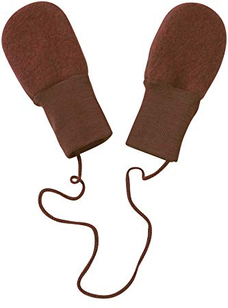 Engel Baby Fäustel ohne Daumen, Fleece, 100% Schurwolle (kbT) (50-56, Zimt Melange)