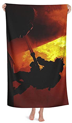 FFLSDR Strandtuch Feuerwehrmann Feuerwehrmann Mikrofaser Großes Badetuch für Erwachsene Saugfähige schnell trocknende Stranddecke 80X130CM