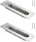 Dofu 2 Piezas tiradores empotrados,rectángulo y deslizantes Tiradores ocultos de acero inoxidable cepillado satinado,plateado (120 * 40mm)