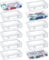 Kingrol 12 Pack Clear Plastic Storage Containers with Lids, 20x12.5x4.5cm Plastic Pencil box, Empty Hinged Boxes, Stackable Pencil Case Organizer Boxes for School, Home, Office, Craft Supplies