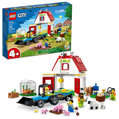 LEGO City Barn & Farm Animals 60346 Bauspielzeug Set für Kinder, Vorschuljungen und Mädchen ab 4 Jahren (230 Teile)