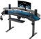 EUREKA ERGONOMIC Höhenverstellbarer Schreibtisch 182×76cm Stehpult in Flügelform Gaming Tisch Höhenverstellbar Elektrisch Groß Gaming Schreibtisch mit Led Monitorständer und Tastaturablage