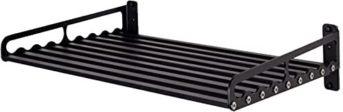 Mikrowellen-Wandregal, Wandmontage, Ofenhalterung, Antirost-Küchen-Organizer, 80 kg Tragfähigkeit, kommerzielle Lagerregale für Wohnheim, Wohnung, Küche, Schlafzimmer (59,9 x 39,4 cm, schwarz)