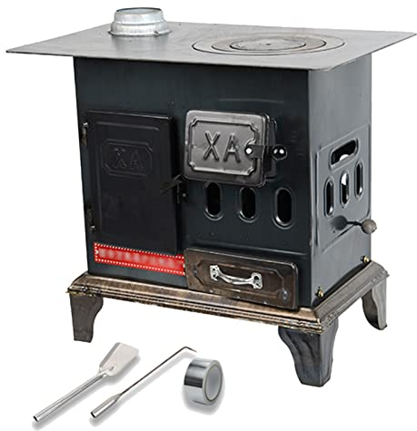 JIAOCKJIAO Poêle À Bois Rectangulaire, Poêle À Charbon Efficace pour L'intérieur, avec Four, Prend en Charge Plusieurs Combustibles, pour Chauffage Domestique en Hiver, Cuisine, Séchage des Vêtements