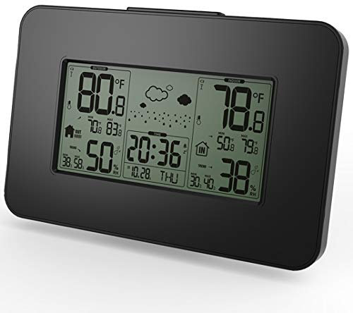 Radio Despertador cabecera estación meteorológica Temperatura Interior/Exterior y Humedad electrónica retroiluminación Snooze Relojes Sensor Exterior Digital