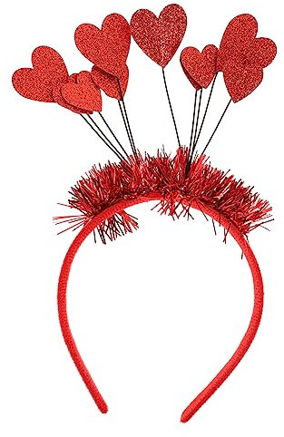 LALAFINA Valentinstag Rote Herz Kopf Boppers Herz Haarreif Rot Haarreifen Herz Haarreifen Partyzubehör für Urlaub Hochzeit Geburtstag Party