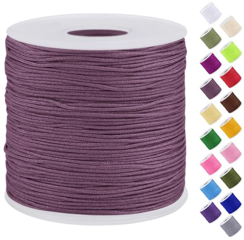 Uiopa Nylonschnur für Armbänder, 0,7mm x 120m Perlenschnur Schmuckband Makramee Garn Geflochten für Armbändern, Halsketten, Schmuck Herstellung, DIY Handwerk