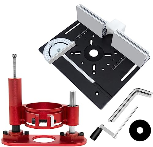 YSBRYD Aluminium-Legierung Router Lift Aluminium Router Tisch Insert Plate Kit-Wood Router Lifting Base for DIY Working Tool