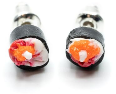 Miniblings Sushi Ohrstecker Stecker Ohrringe Handarbeit Japan Fisch Asien Lachs Rogen Maki Gunkan D - Handmade Modeschmuck I Ohrringe Stecker Ohrschmuck