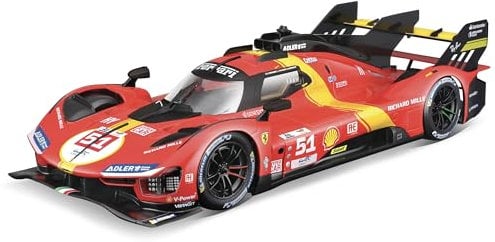 Bburago - Maquette Ferrari 499P LMH - Kit de Montage Voiture à l'échelle 1:24, réplique détaillée de la gagnante des 24 Heures du Mans 2023, Licence Officielle Ferrari, âge recommandé 14+ Ans