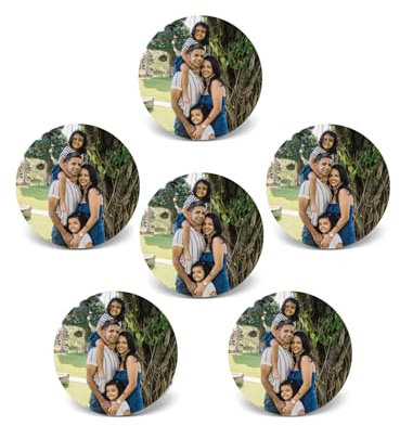 Lpraer 6 Stück Personalisierte Magnete mit Foto Kühlschrankmagnete Fotomagnet Fotorahmen Bilderrahmen Fotogeschenk niedliche Dekoration für Küche, Zuhause, Schule, Klassenzimmer, Whiteboard (Rund)