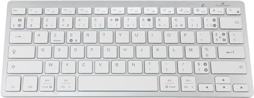 Bluestork - BELGIAN Bluetooth Wireless Keyboard for PC, Compatible with Windows and Mac OS - Mini French AZERTY PC/Mac Keyboard, Compact, Ultra Slim, Lightweight, Quiet - New 2024