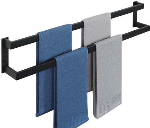 Alise GYT5080-B Doppel-Badetuchstange, Handtuchhalter für Badezimmer, WC, Wandhalterung, 81,3 cm, SUS304 Edelstahl, Handtuchhalter, Mattschwarz, GYT5080-B