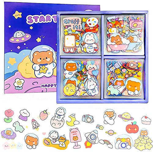 Zepitniy 100 Hojas Pegatinas Kawaii Kawaii Stickers Mini Cute Pegatinas Pegatinas Cartoon Kawaii Sticker Aesthetic para DIY Scrapbooking Cuaderno Calendarios