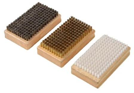 Dickly 3-teiliges Snowboard-Wachsbürsten-Set zum Warten von Ski-Wachsbürsten aus Messing, Reinigungsbürste, Ski-Wachsbürste, Ski-Wachsbürsten-Set