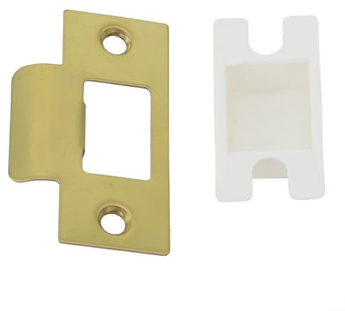 Placa de golpe de puerta FACULX para reforzar la entrada de tu garaje con una placa de refuerzo de puerta segura y tornillos, para jamba de puerta de marco de puerta (dorado)