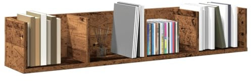 Rantry CD-Regal zur Wandmontage, Antik, 100 x 18 x 18 cm, mehrschichtiges Holz, Wandregal, Wandregal, Wandregal zum Aufhängen, Ablage für Eingänge, Möbel