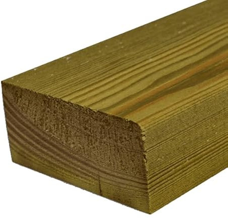 Generic Pressure Treated Timber 4 x 2 Inch - 100mmx50mm, 1.8M, Pack of 2-10, C24 Standard, Kiln Dried, Planed, Treated, Scandinavian Redwood, Wood, Timber Battens, Lumber