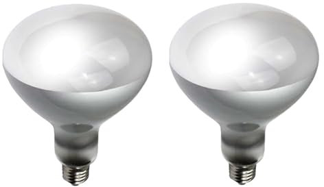 Unibulb Infra-Red Heater Lamp E27 Edison Screw (ES) 1300 Lumens 250W Heat Lamp Light Bulb, 2700k Warm White, Hard Glass Finish, Dimmable, Box of 2