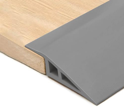 Self-Adhesive Door Threshold Strip 70mm (W)*1m (L) Laminate Door Threshold, Carpet Edge PVC Floor Transition Threshold Trim and Edgings Threshold Strip for Tile, Wood, Doorways Grey