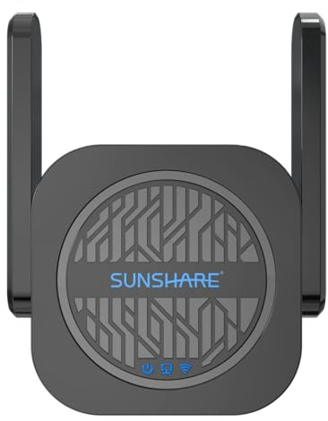 SUNSHARE WLAN Repeater 1200Mbps, Gigabit Dualband WLAN Verstärker mit 2×5dBi Antennen, Signalverstärker für Mikro-Wechselrichter & Router, WLAN Range Extender 2,4GHz/5GHz