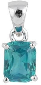 REAL-GEMS Halskette mit Paraiba-Turmalin-Anhänger, 19 Karat, natürlicher Kissenschliff, 925er Sterlingsilber, Schmuck mit Kette für Damen