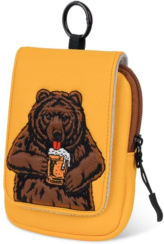 LZFAN Étui de télémètre de golf en cuir de qualité supérieure, étanche, universel, sac de transport pour la plupart des marques télémétriques, fermeture magnétique, ours de bière