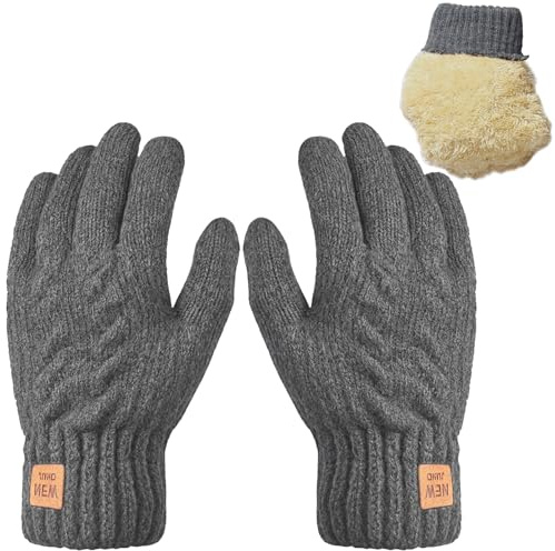 ZYEKIU Guantes Tactiles con Forro Polar de Punto Suave, Guantes Invierno, Luvas Termicas Deportes al Aire Libre, Elásticos al Aire Libre, Conducción, Escritura, Esquí para Hombres y