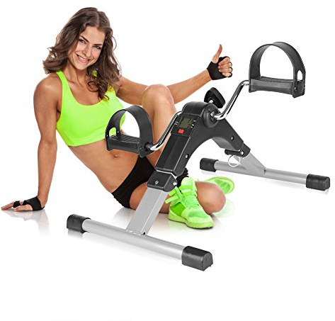 Belfoyer Mini Stepper Fitnessgerät für Zuhause, Hydraulischer Heimtrainer mit Widerstandsbändern & LCD Display, Leise & Stabil, Training für Beine, Arme & Po