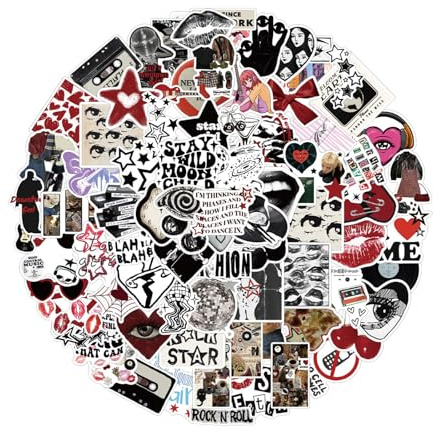 VYNZOR 100 Stück Y2K Downtown Girls Aufkleber Set, Vinyl Wasserdicht Aesthetic Stickers für Auto, Gitarre Skateboard Motorrad Für Jugendliche Kinder Erwachsene Sticker Pack Retro Sticker Modische