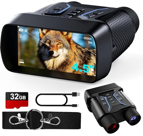 Swevix 4K Nachtsichtgerät mit Kamera, Digitales Infrarot Nachtsichtfernglas mit 4,5 HD Display, 36MP Foto & 8X Zoom, Nachtsicht Fernglas für Jagd, Wildtierbeobachtung, Camping, Nachtkamera Outdoor
