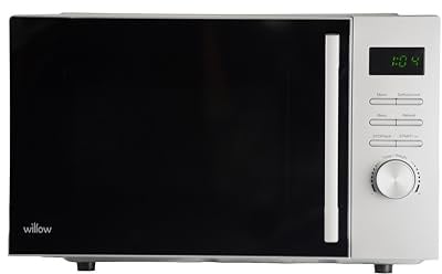 Willow WM23DS 800W 23L Microwave with Defrost Function, LED Interior Light, 5 Power Levels - Silver
