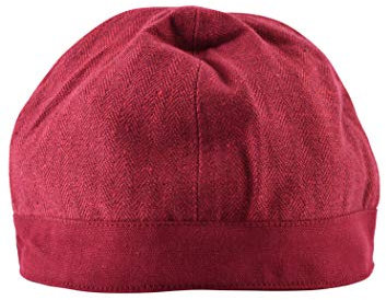 Battle-Merchant Wikinger Birka Kappe mit Fischgrätmuster - Mittelalter LARP Mütze Hut Kopfbedeckung Haube (Weinrot, M)