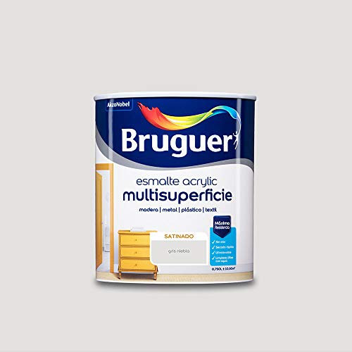 Bruguer Acrylic Multisuperficie Esmalte al agua Satinado Gris Niebla 750 ml