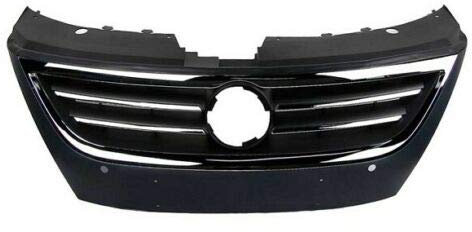 TVP Trade Vehicle Parts.co.uk Compatible With Main Centre Front Bumper Grille Black With Chrome & Pdc Vw Passat Cc 2008-2012