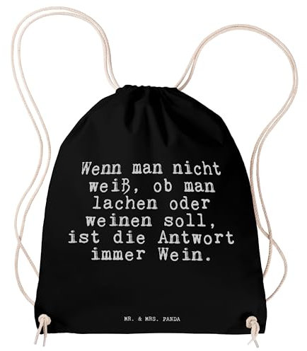 Mr. & Mrs. Panda Sportbeutel Wenn man nicht weiß,... - Geschenk, Lebensfrage, Liebeskummer, lachen, Sprüche, schlechte Laune, Kleine Sporttasche,