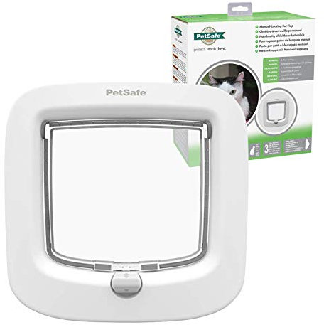 White Cat Flap Staywell 4-Way Manual Locking Cat Door PPA19-16732 Catflap