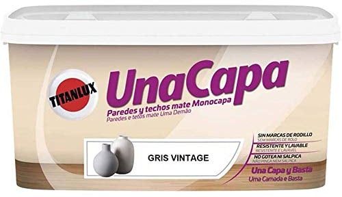 Titanlux Una Capa pintura para paredes Gris Vintage 4 L